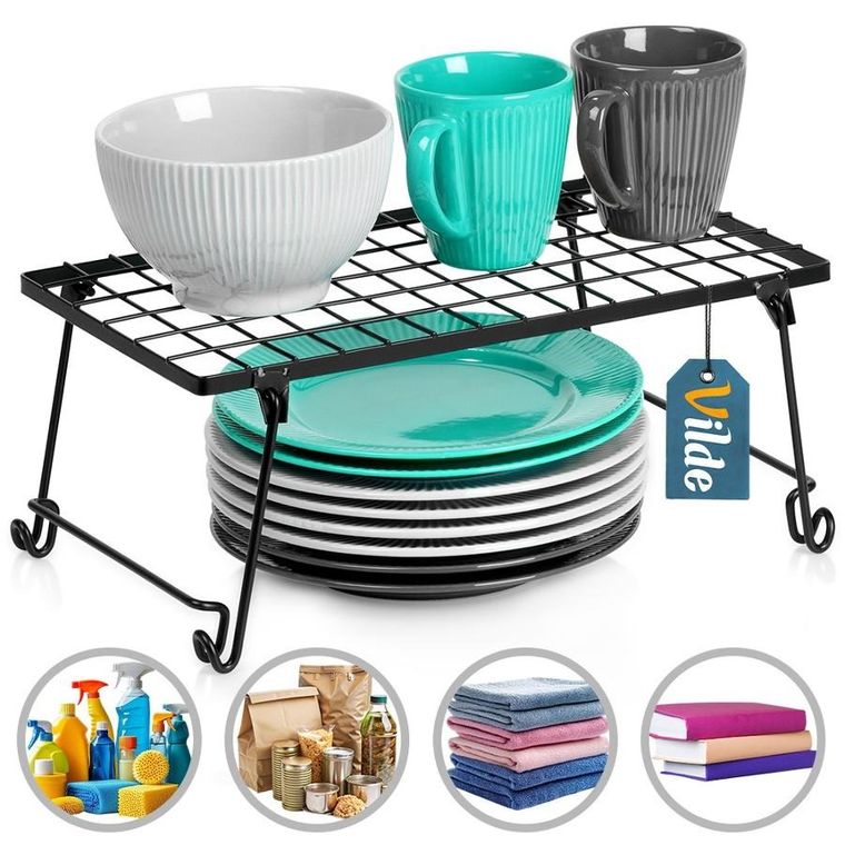 Vilde, półka kuchenna, metalowa, czarna, 36-22-15 cm