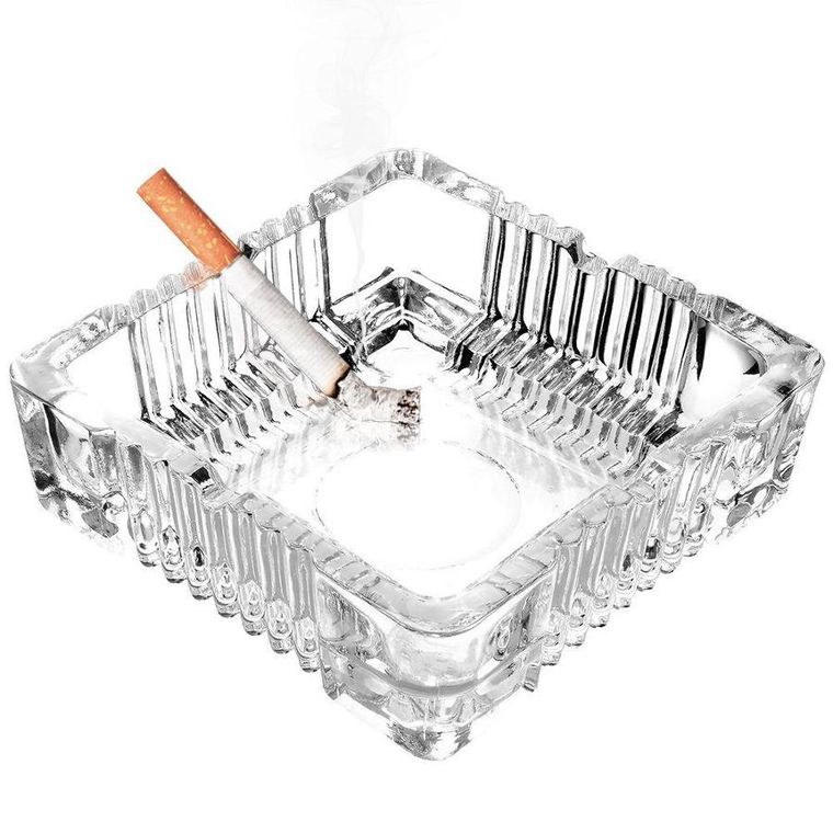 Vilde, popielniczka szklana, kwadratowa, 10.5-10.5-3.5 cm