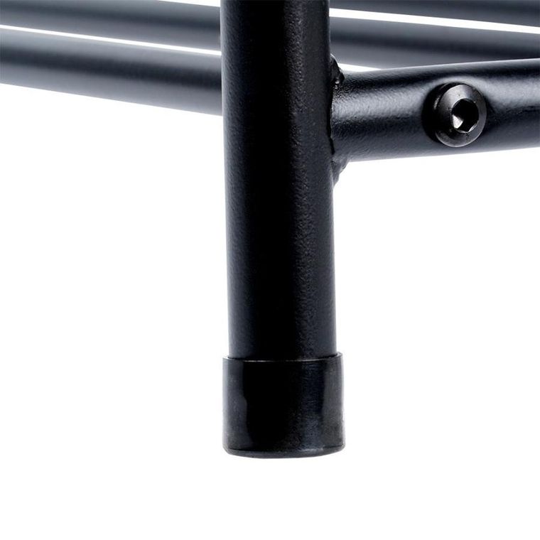 Vilde, regał na buty metalowy, 3-poziomowy, czarny, 63-28-60 cm