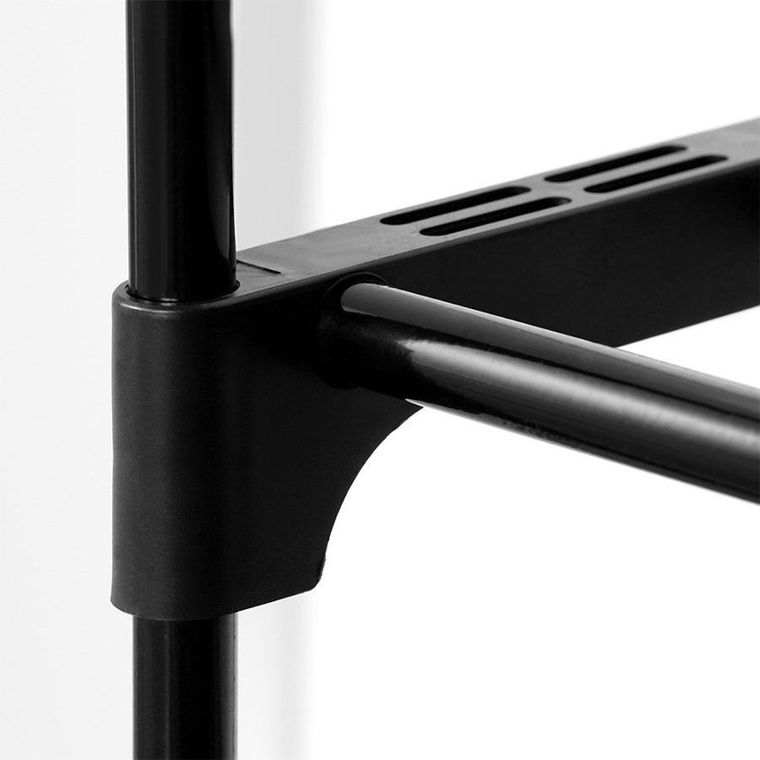 Vilde, regał na buty, metalowy, czarny, 3-poziomowy, 57-28-55 cm