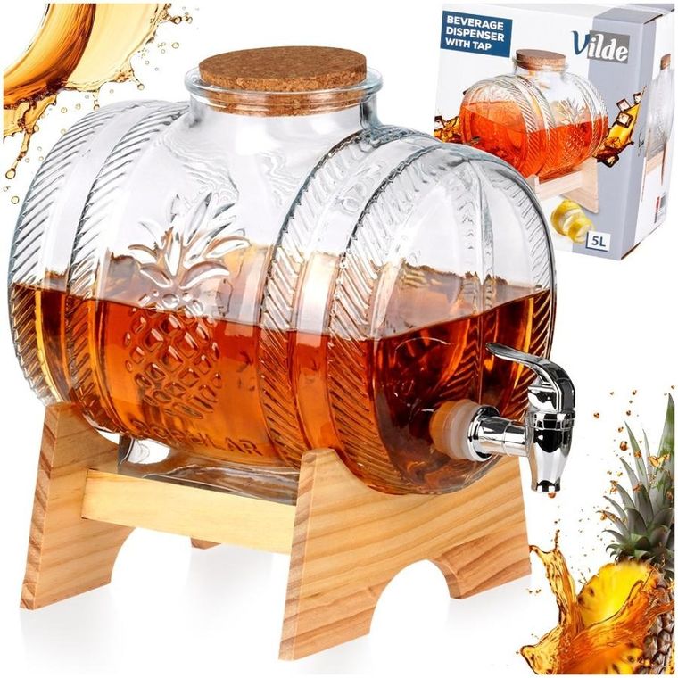 Vilde, słój do napojów z kranikiem i stojakiem, 5l