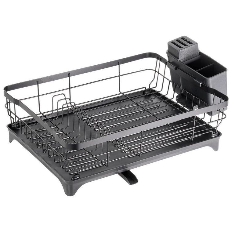 Vilde, suszarka na naczynia, metalowa, czarna, 48-32,5-18,5 cm