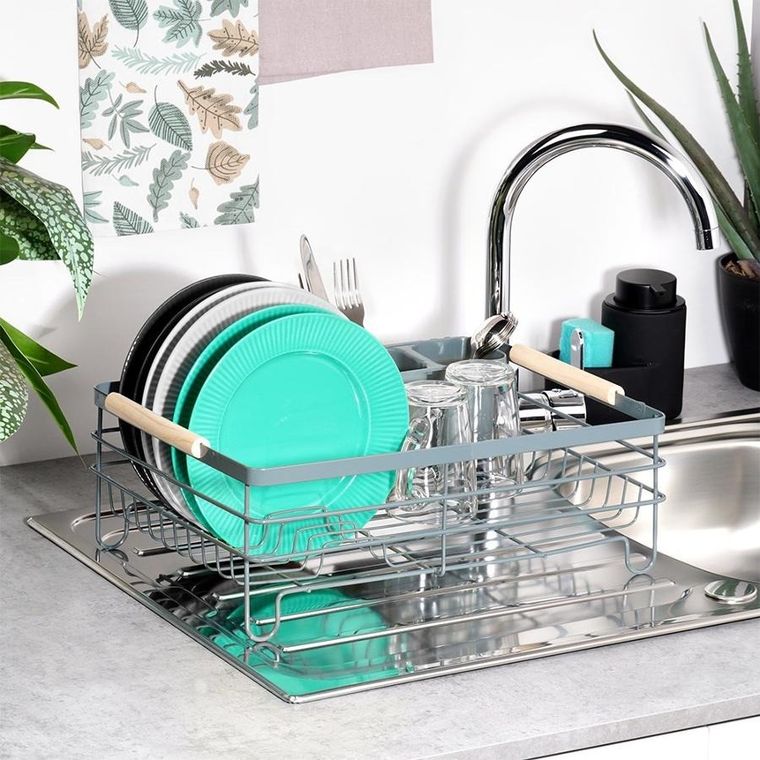 Vilde, suszarka na naczynia, szara, 42,5-32-14,5 cm