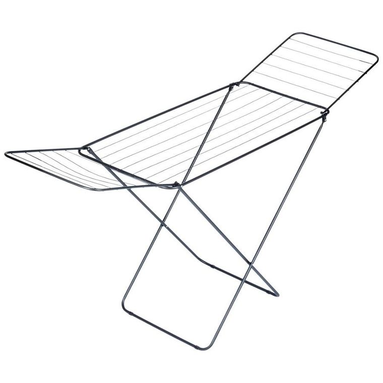 Vilde, suszarka na pranie, metalowa i rozkładana, czarna, 181 cm