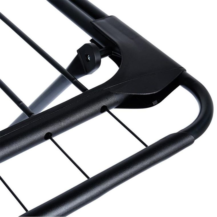 Vilde, suszarka na pranie, metalowa i rozsuwana, czarna, rozmiar XXL, 108-182 cm