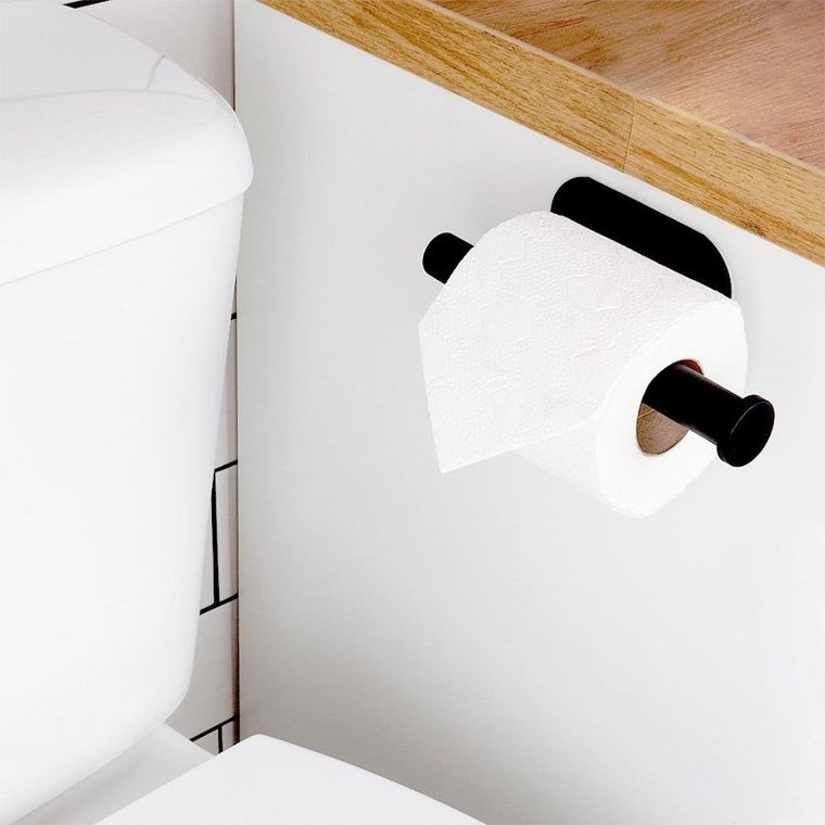 Vilde, uchwyt na papier toaletowy, stalowy, czarny