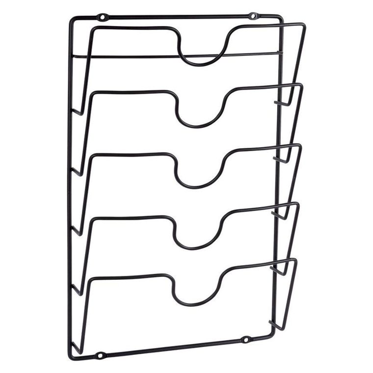 Vilde, wieszak na pokrywki, metalowy, czarny