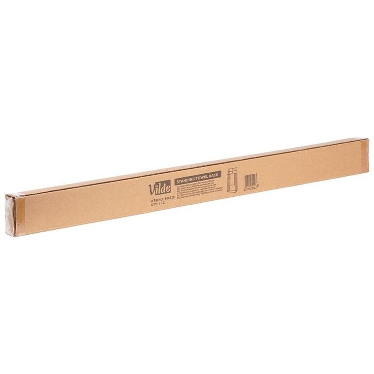 Vilde, wieszak na ręczniki stojący, metalowy, czarny