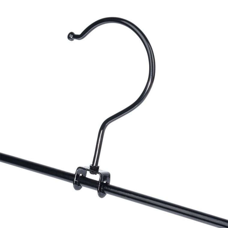 Vilde, wieszak na spodnie, metalowy, z klipsami, czarny, 3 szt.