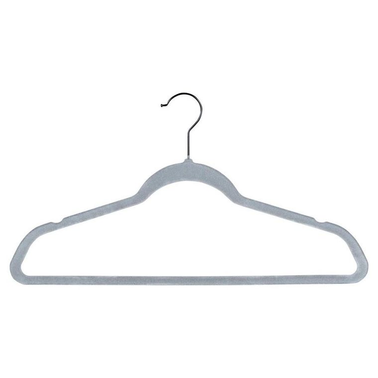Vilde, wieszaki, na ubrania welurowe, szare obrotowe, 45-24,5 cm, 10 szt.