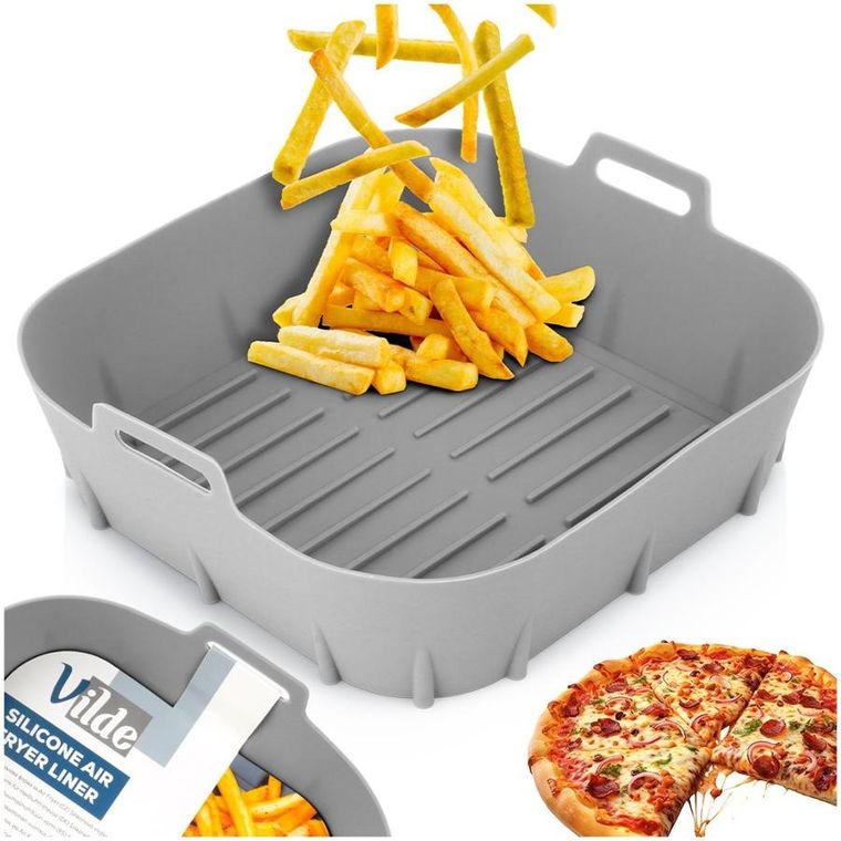 Vilde, wkład do frytkownicy Air fryer, silikonowy szary, 22 cm