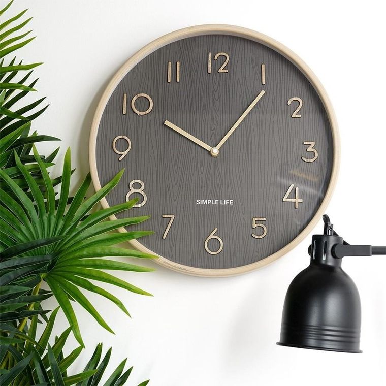 Vilde, zegar ścienny,, szary, 38 cm
