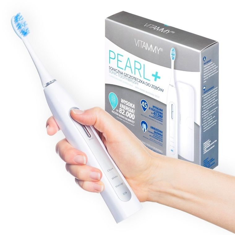 Vitammy, Pearl+, szczoteczka soniczna, z etui white