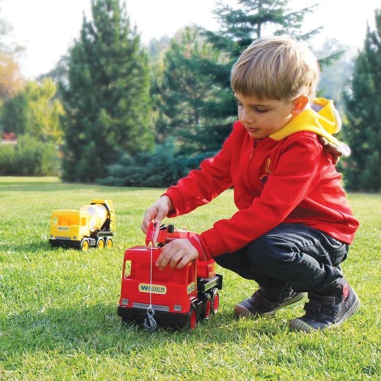 Wader, Middle Truck, dźwig, czerwony