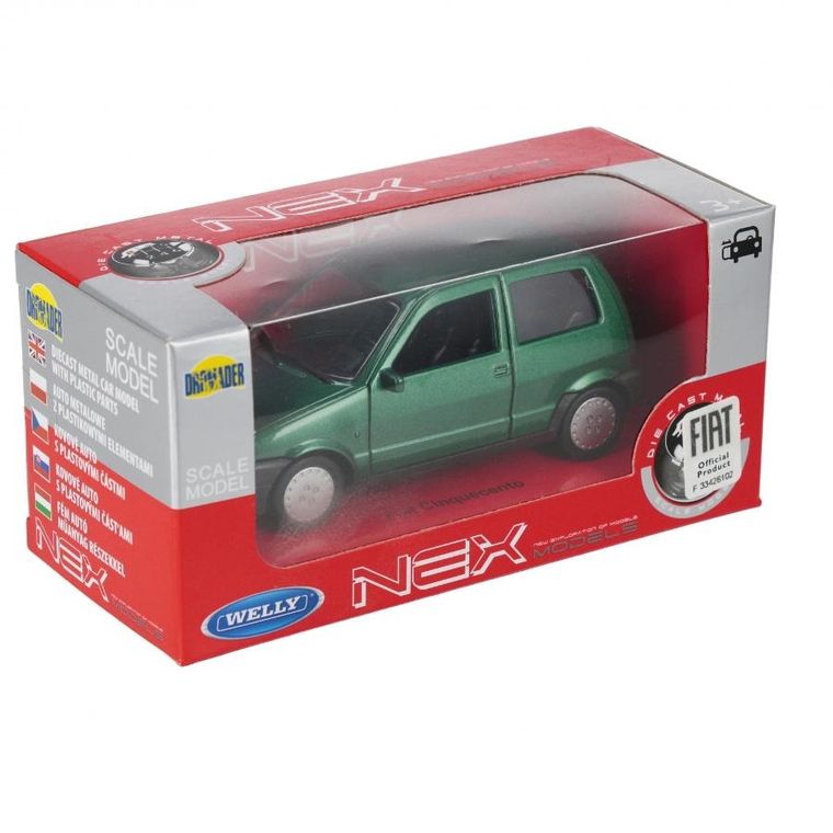 Welly, Fiat Cinquecento, pojazd, model metalowy, 1 szt.
