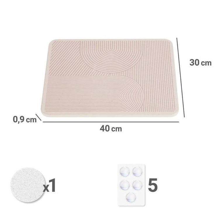 Wenko, Damon, mata do suszenia naczyń, diatomitowa, 40-30 cm