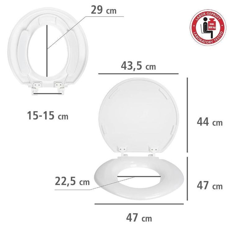 Wenko, deska sedesowa z wytrzymałego Duroplastu, Torino XXL