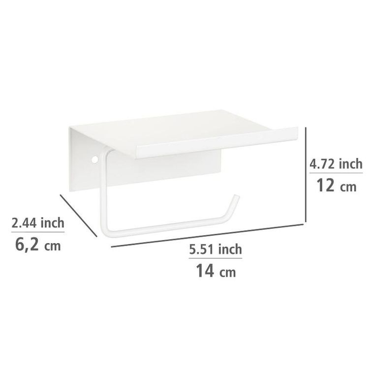 Wenko, Desulo, uchwyt na papier toaletowy, metalowy z półką