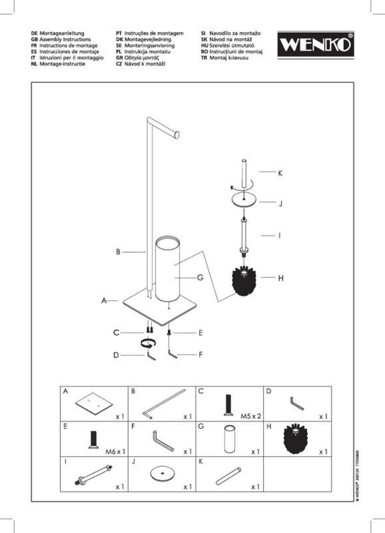 Wenko, Recco, stojak na papier toaletowy i szczotkę wc, 2w1