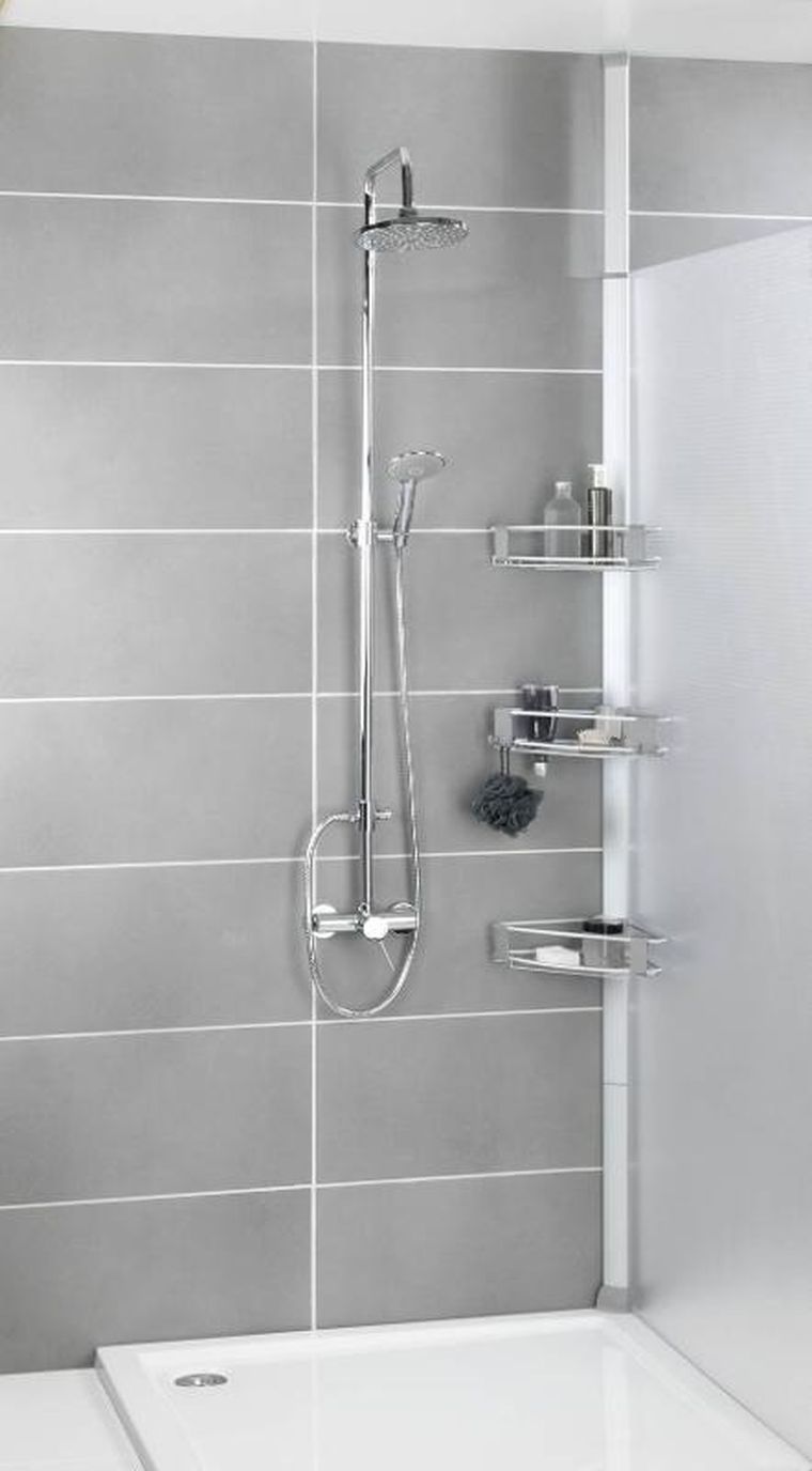 Wenko, teleskopowa półka łazienkowa pod prysznic, Purio, narożna, 3 poziomy