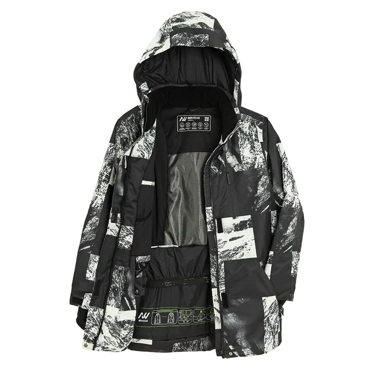 Wodoszczelna kurtka narciarska unisex oversize z kapturem NOWEAR