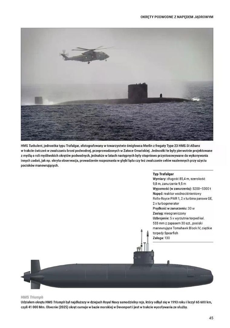 Współczesne okręty podwodne od 1990 do dziś. Myśliwskie, Uderzeniowe, O napędzie atomowym
