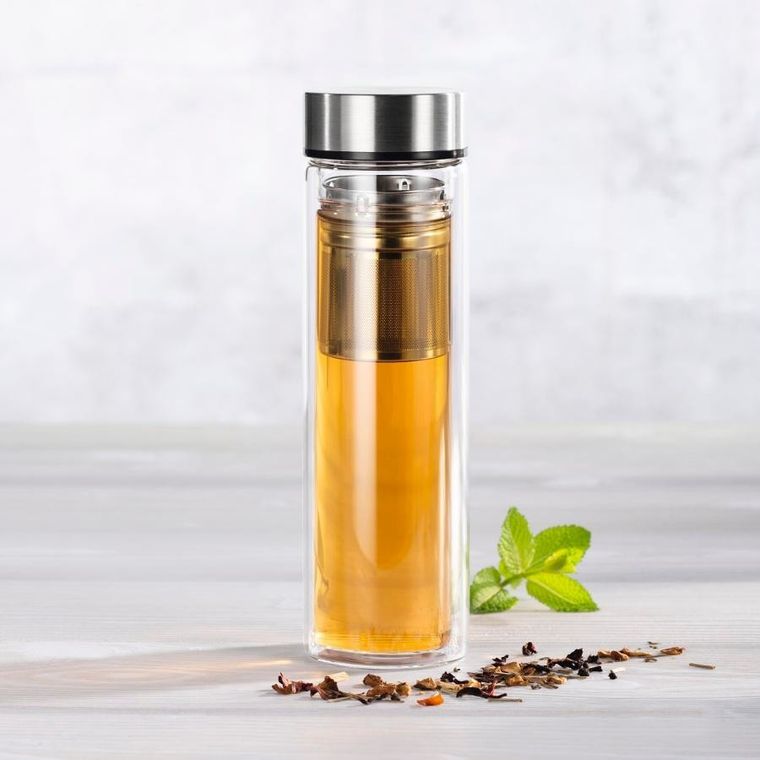 Xavax, To Go, szklana butelka z sitkiem, 500 ml