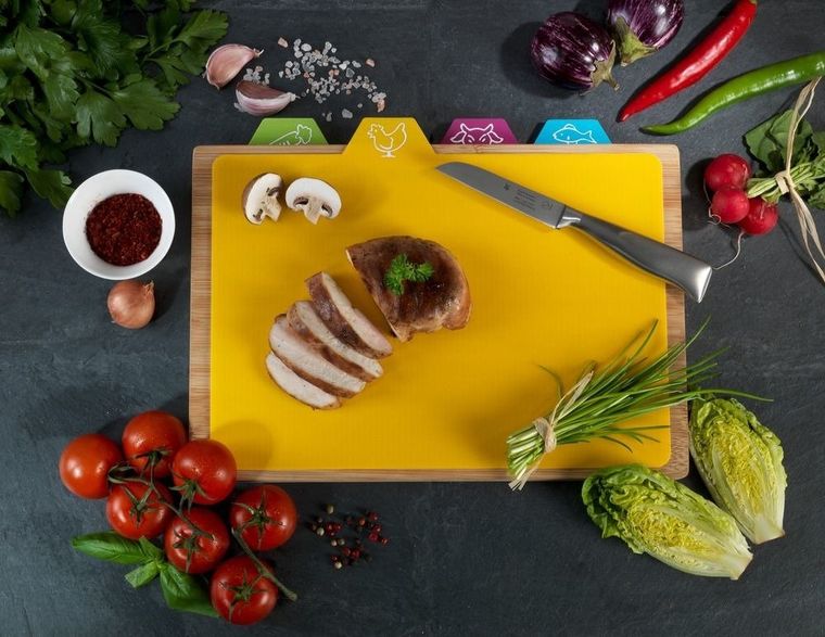 Zestaw desek do krojenia Bella, 4 blaty do ryb/mięsa/wołowiny/warzyw