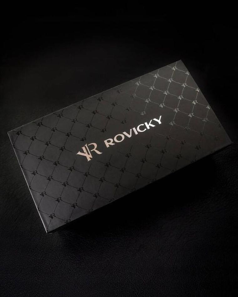 Zestaw: Portfel, Pasek, brązowy, skóra ekologiczna, RFID, Rovicky