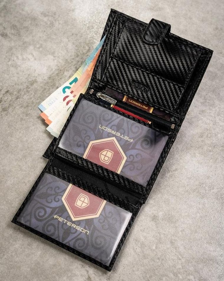 Zestaw prezentowy: Portfel, Brelok, czarny, Peterson