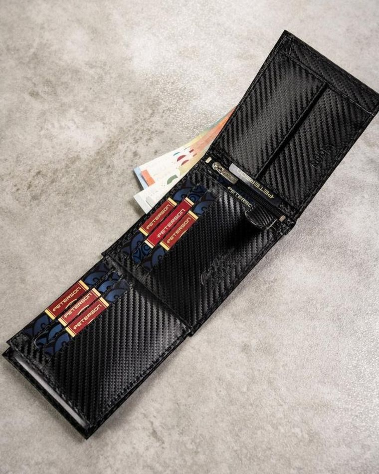 Zestaw prezentowy: Portfel, Brelok, czarny, Peterson