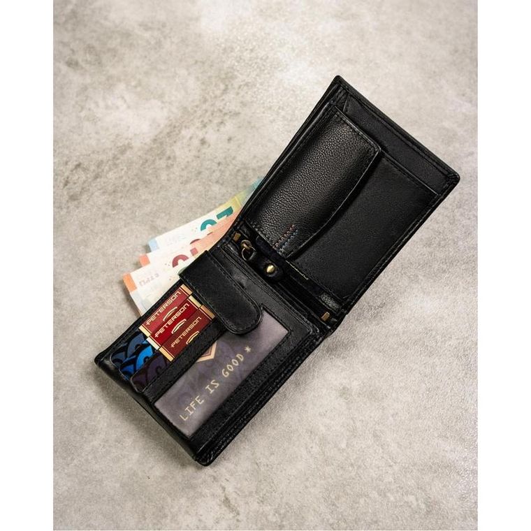 Zestaw prezentowy: Portfel, Brelok, czarny, skórzany, RFID, Peterson