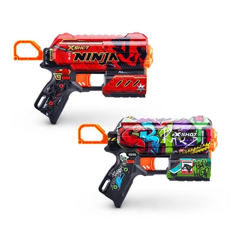 Zuru, X-shot, Skins Flux, zestaw wyrzutni, 16 strzałek