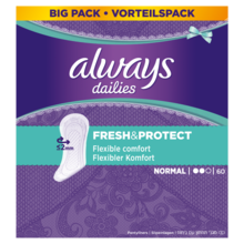 Always, Dailies, Fresh & Protect Normal, wkładki Higieniczne, 60 szt.