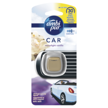 Ambi Pur, Car, zawieszka samochodowa z zapachem Moonlight Vanilla, zestaw startowy, 2 ml