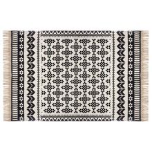 Atmosphera, dywan bawełniany z etnicznym motywem, orientalny nadruk, biało-czarny, 120-170 cm
