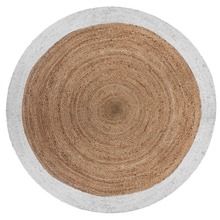 Atmosphera, dywan z juty okrągły, Ø 120 cm, z białym obrzeżem