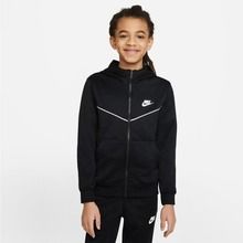 Bluza dziecięca z kapturem, rozpinana, czarna, Nike Sportswearb Big Kids