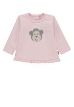 Bluza dziewczęca, bawełna organiczna, różowa, małpka, Bellybutton