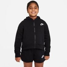 Bluza dziewczęca z kapturem, rozpinana, czarna, Nike Sportswear Club Fleece girls