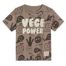 Cool Club, T-shirt chłopięcy, ciemnobeżowy, Vege power