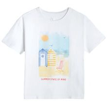 Cool Club, T-shirt dziewczęcy, biały, Summer state of mind