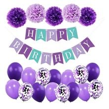 Dekoracja balonowa, urodzinowa, fioletowa