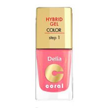 Delia Cosmetics, Coral Hybrid Gel, emalia do paznokci nr 16 ciepły średni róż, 11 ml