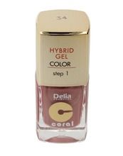 Delia Cosmetics, Coral Hybrid Gel, emalia do paznokci, nr 34, 11 ml