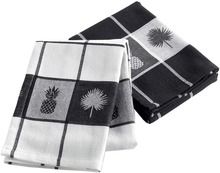 Douceur d'intérieur, ręczniki kuchenne, Anagold, 50-70 cm, biało-czarne, 2 szt.