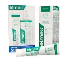 Elmex, Sensitive, pasta do zębów, 75ml + płyn do płukania ust, 400 ml