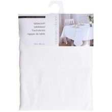 Excellent Houseware, plamoodporny obrus na stół prostokątny, biały, 130-180 cm
