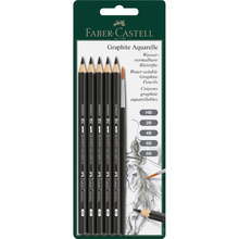 Faber-Castell, ołówek akwarelowy, HB,2B,4B,6B,8B + pędzelek, 5 szt.