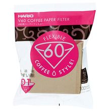 Hario, filtry papierowe Misarashi, brązowe, V60-01, 100 szt.